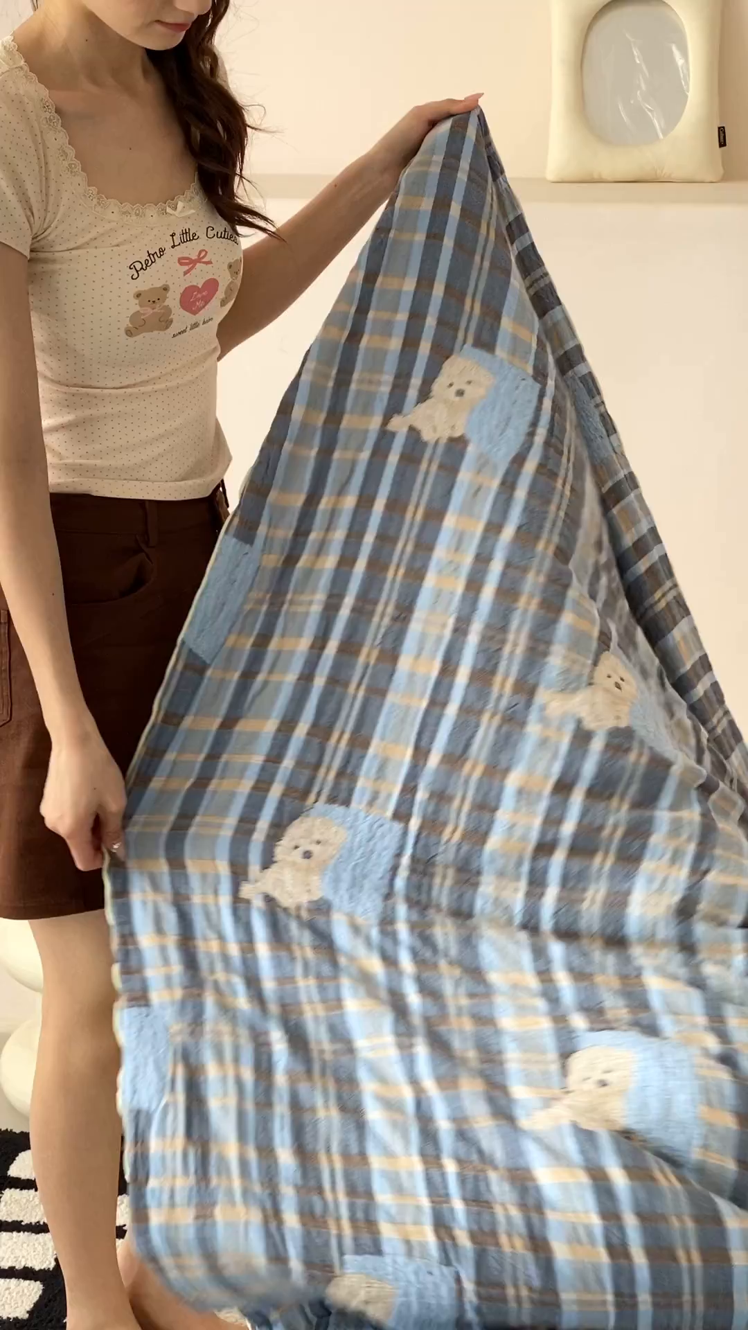 91家纺网 家纺一手货源 找家纺 麻依 2026新款软萌夏被全棉四层纱布 博美仔