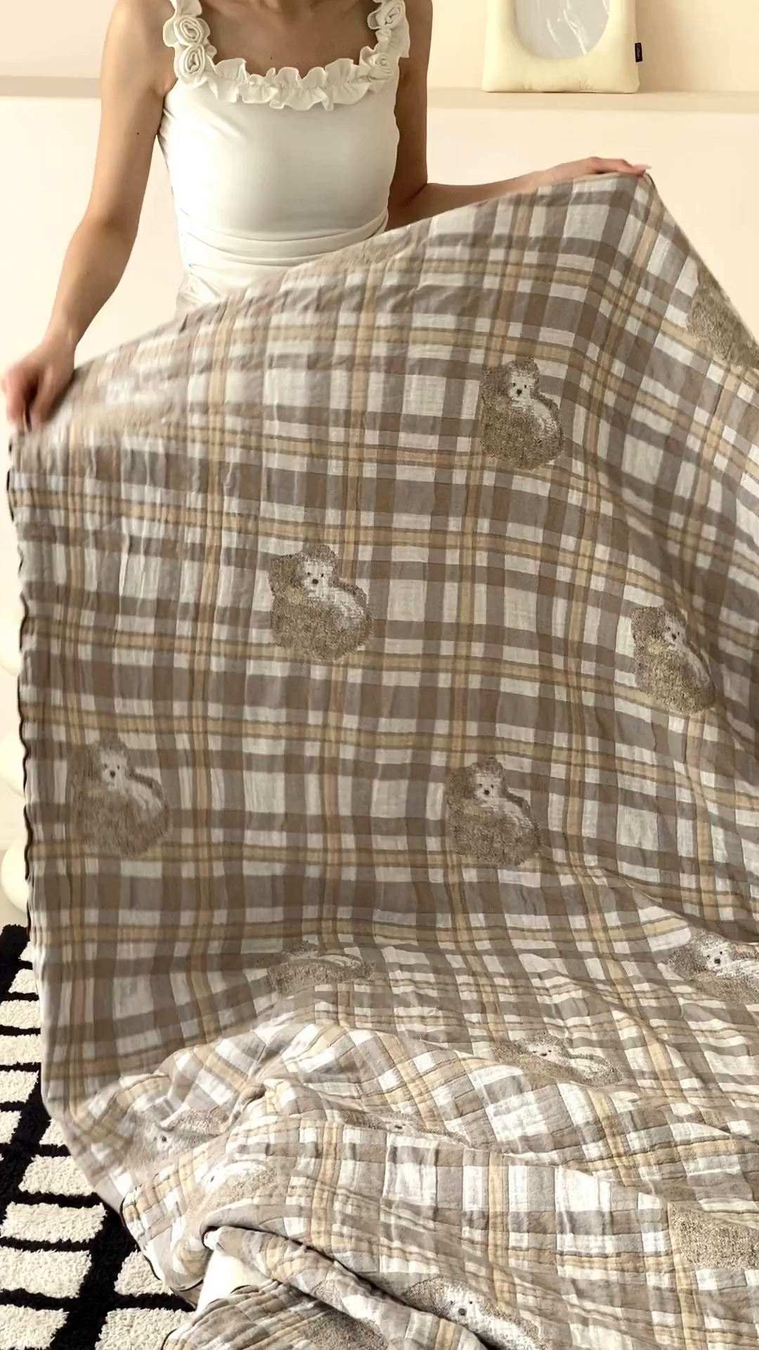 91家纺网 家纺一手货源 找家纺 麻依 2026新款软萌夏被全棉四层纱布 懒床小狗