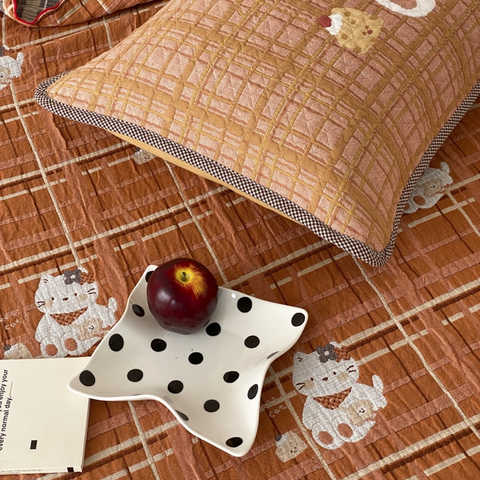 91家纺网 家纺一手货源 找家纺 麻依 2026新款软萌夏被全棉四层纱布 胖胖猫