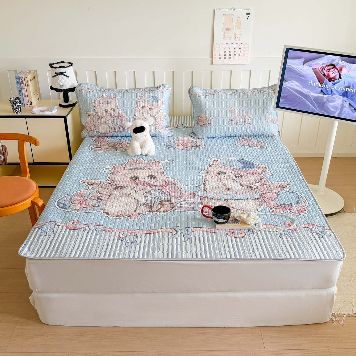 91家纺网 家纺一手货源 找家纺 （总）顾里家纺 2026新款洛丽塔风乳胶席凉席席子三件套