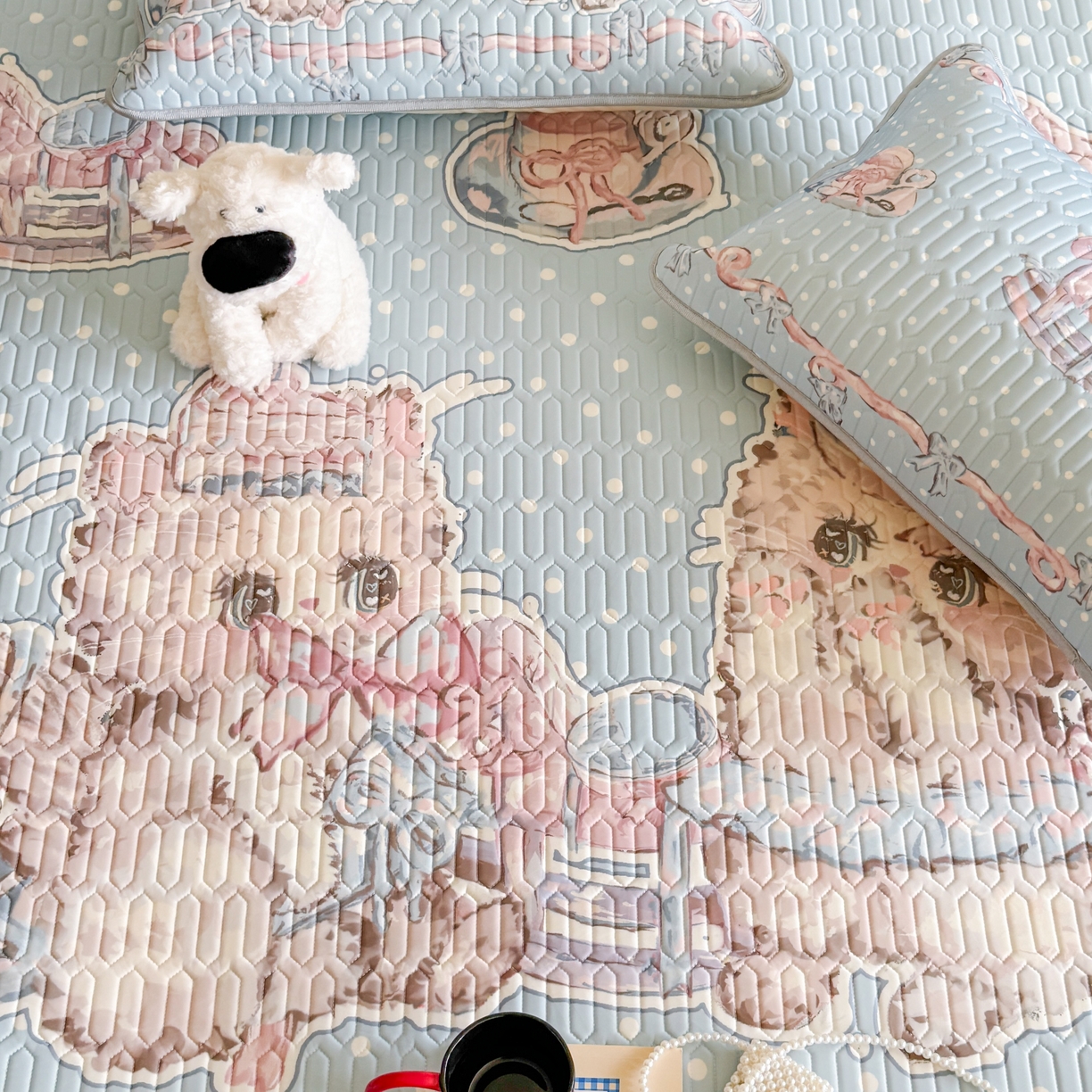 91家纺网 家纺一手货源 找家纺 （总）顾里家纺 2026新款洛丽塔风乳胶席凉席席子三件套