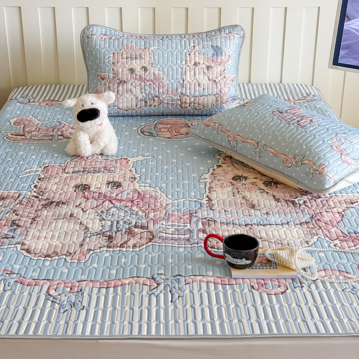 91家纺网 家纺一手货源 找家纺 （总）顾里家纺 2026新款洛丽塔风乳胶席凉席席子三件套