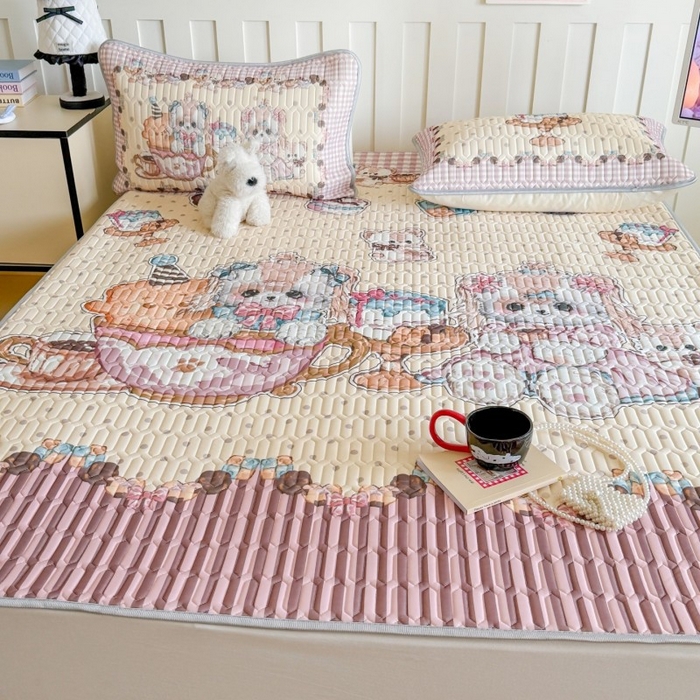 91家纺网 家纺一手货源 找家纺 顾里家纺 2026新款洛丽塔风乳胶席凉席席子三件套 甜品济斯