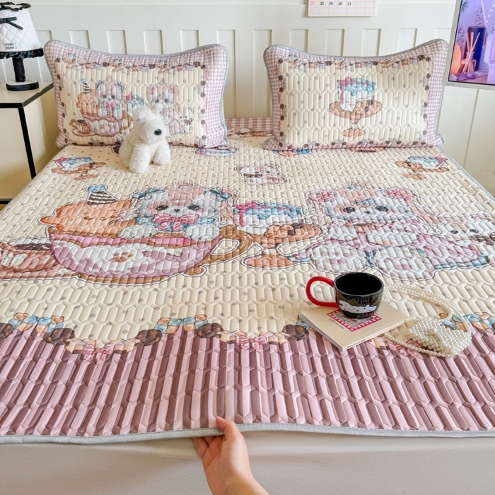 顾里家纺 2026新款洛丽塔风乳胶席凉席席子三件套 甜品济斯