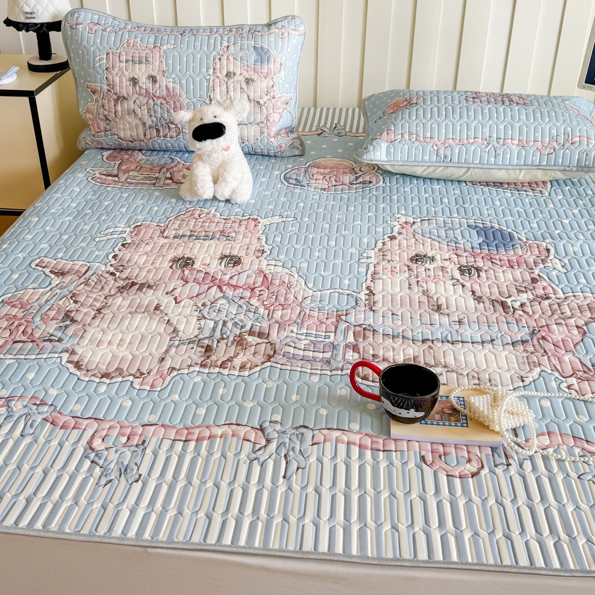 91家纺网 家纺一手货源 找家纺 （总）顾里家纺 2026新款洛丽塔风乳胶席凉席席子三件套