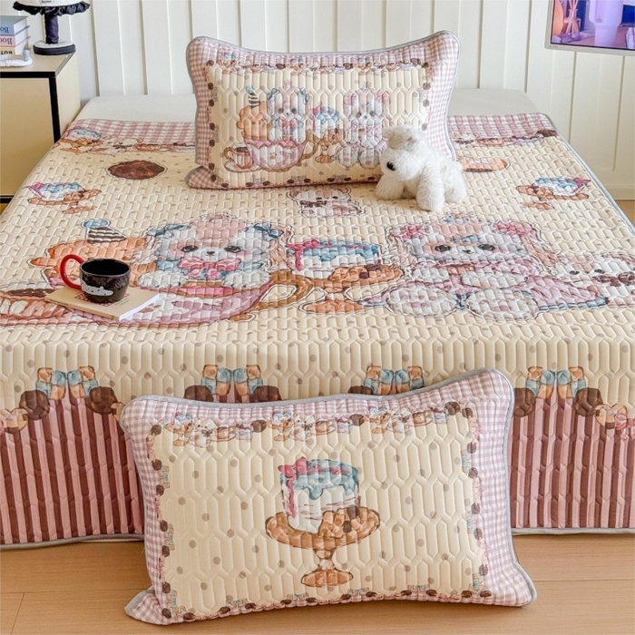 91家纺网 家纺一手货源 找家纺 顾里家纺 2026新款洛丽塔风乳胶席凉席席子三件套 甜品济斯