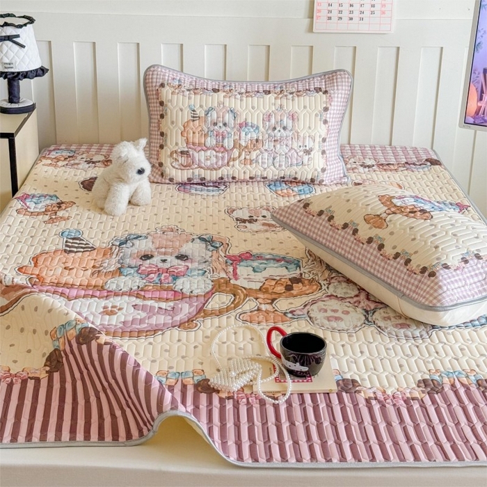 91家纺网 家纺一手货源 找家纺 顾里家纺 2026新款洛丽塔风乳胶席凉席席子三件套 甜品济斯