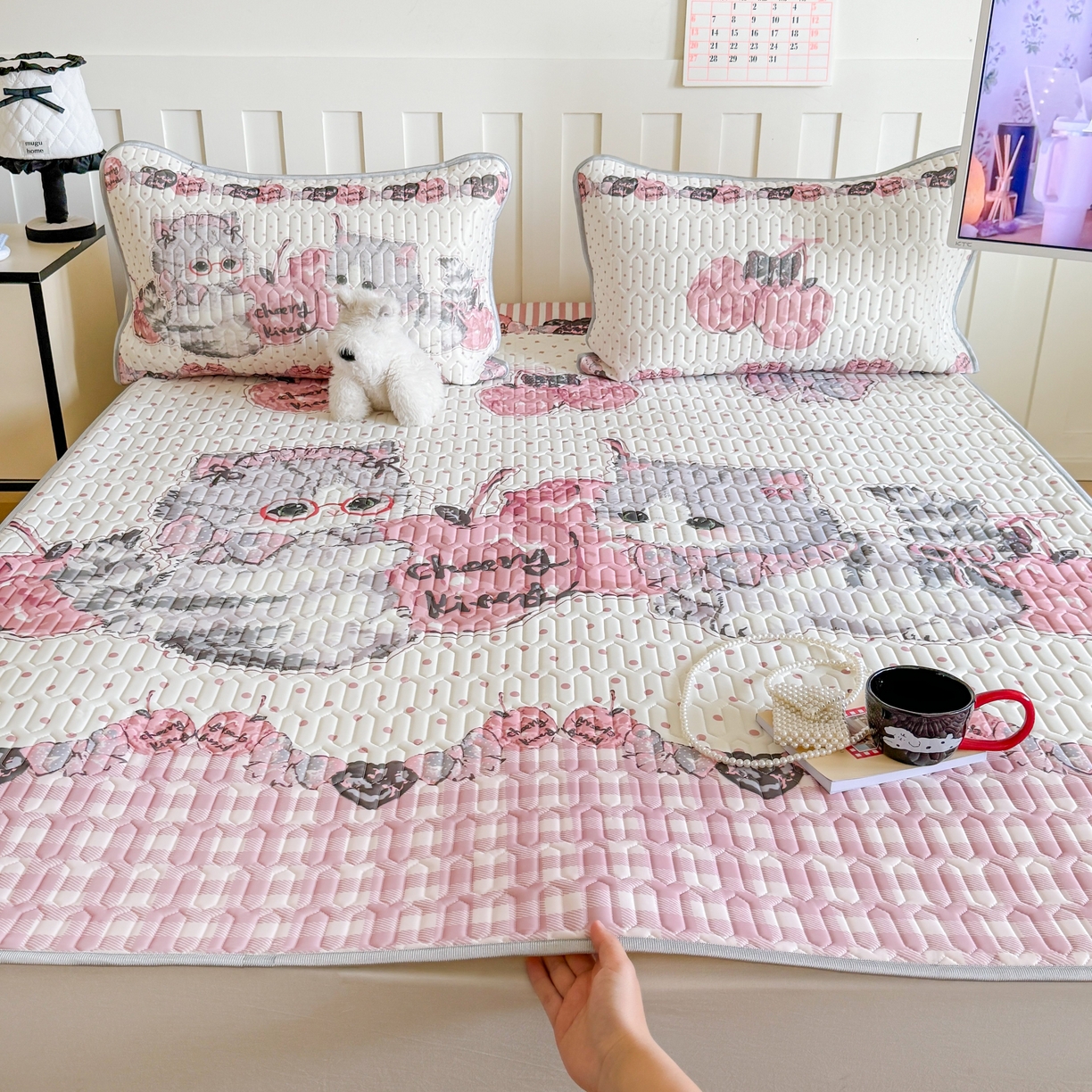 91家纺网 家纺一手货源 找家纺 （总）顾里家纺 2026新款洛丽塔风乳胶席凉席席子三件套