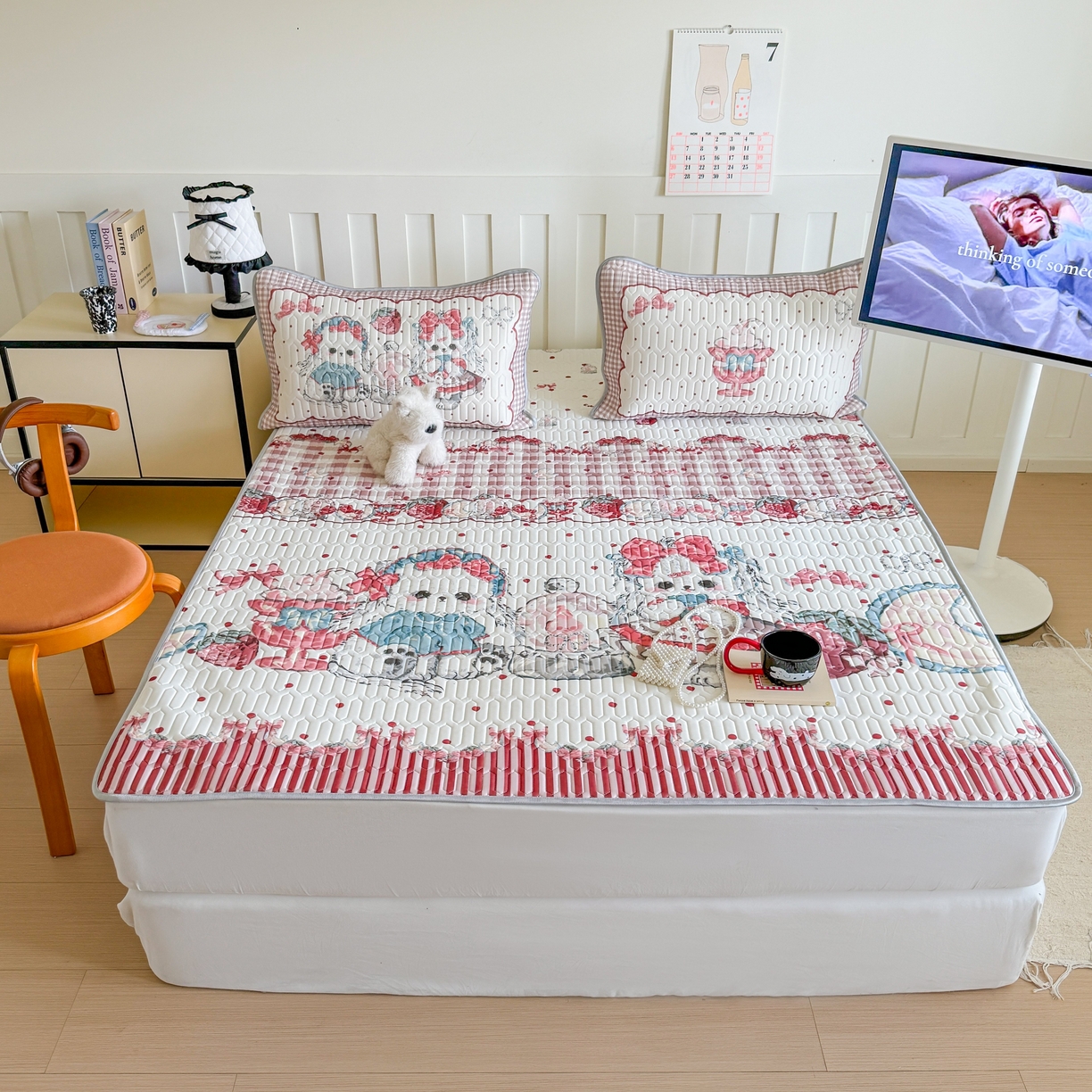 91家纺网 家纺一手货源 找家纺 顾里家纺 2026新款洛丽塔风乳胶席凉席席子三件套 洛丽好友