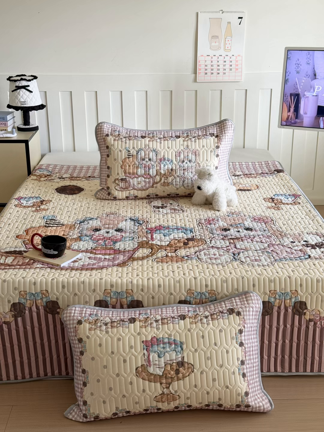 91家纺网 家纺一手货源 找家纺 顾里家纺 2026新款洛丽塔风乳胶席凉席席子三件套 甜品济斯