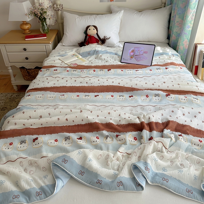 91家纺网 家纺一手货源 找家纺 （总）顾里家纺 2026新款韩系费尔岛风泡泡凉感夏被夏凉被空调被