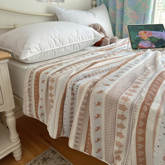 91家纺网 家纺一手货源 找家纺 （总）顾里家纺 2026新款韩系费尔岛风泡泡凉感夏被夏凉被空调被