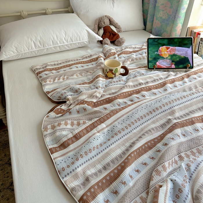 91家纺网 家纺一手货源 找家纺 （总）顾里家纺 2026新款韩系费尔岛风泡泡凉感夏被夏凉被空调被