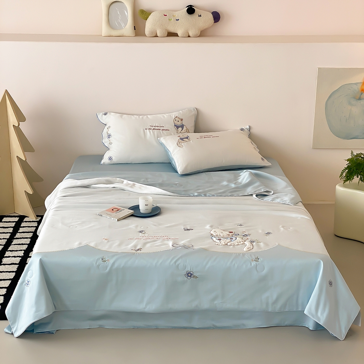 91家纺网 家纺一手货源 找家纺 （总）星野 2026新款60s进口奥地利兰精天丝四件套-浅夏