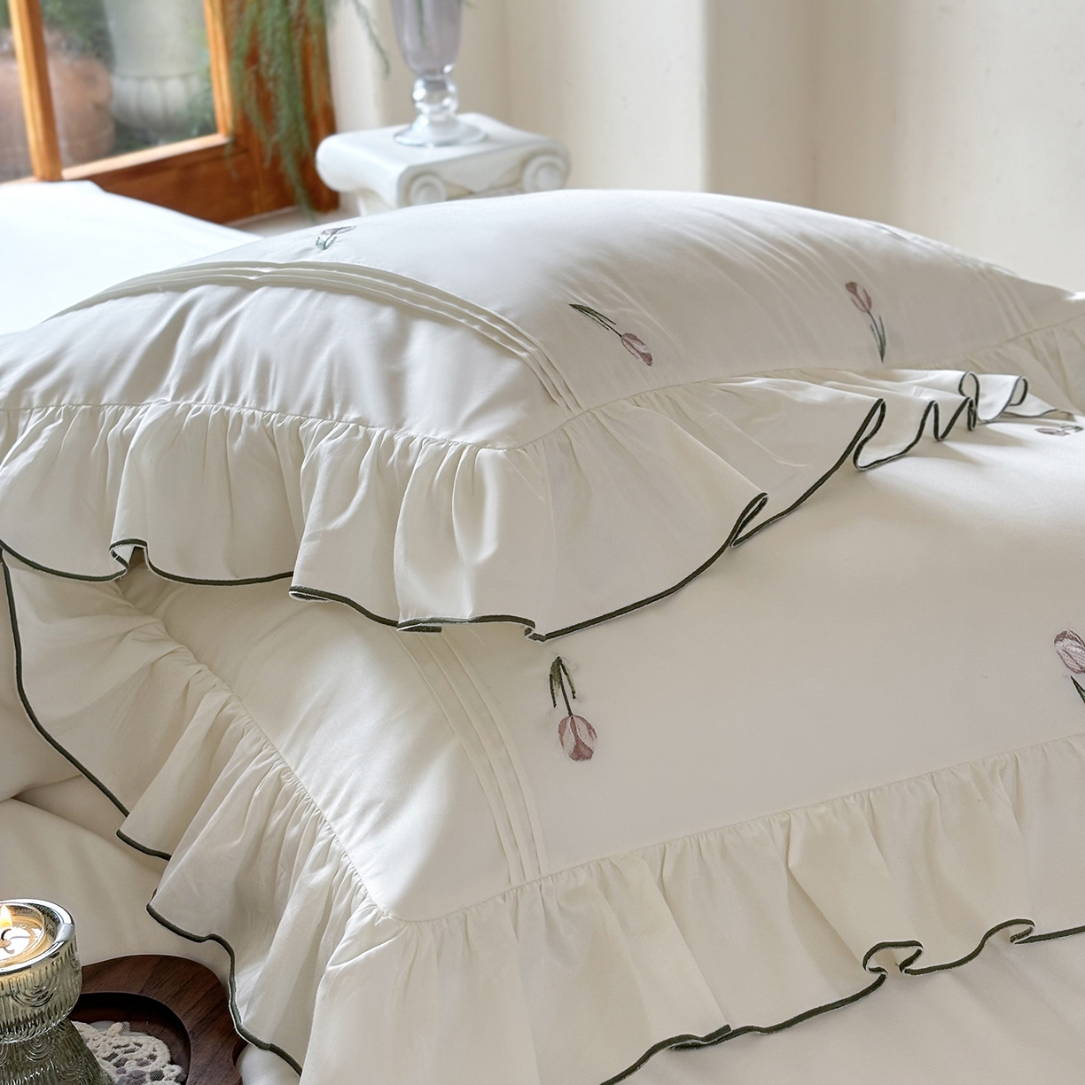 91家纺网 家纺一手货源 找家纺 佳汐蓝家纺 2026新款60支兰精天丝四件套 郁金香