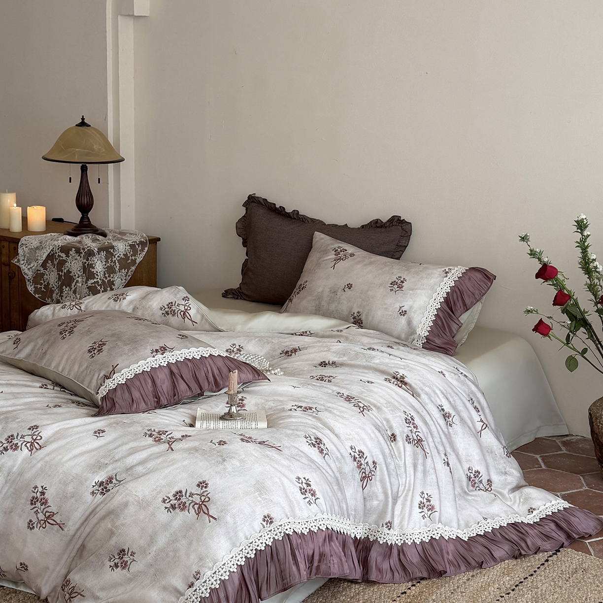 91家纺网 家纺一手货源 找家纺 佳汐蓝家纺 2026新款60支兰精天丝四件套 奶霜可可