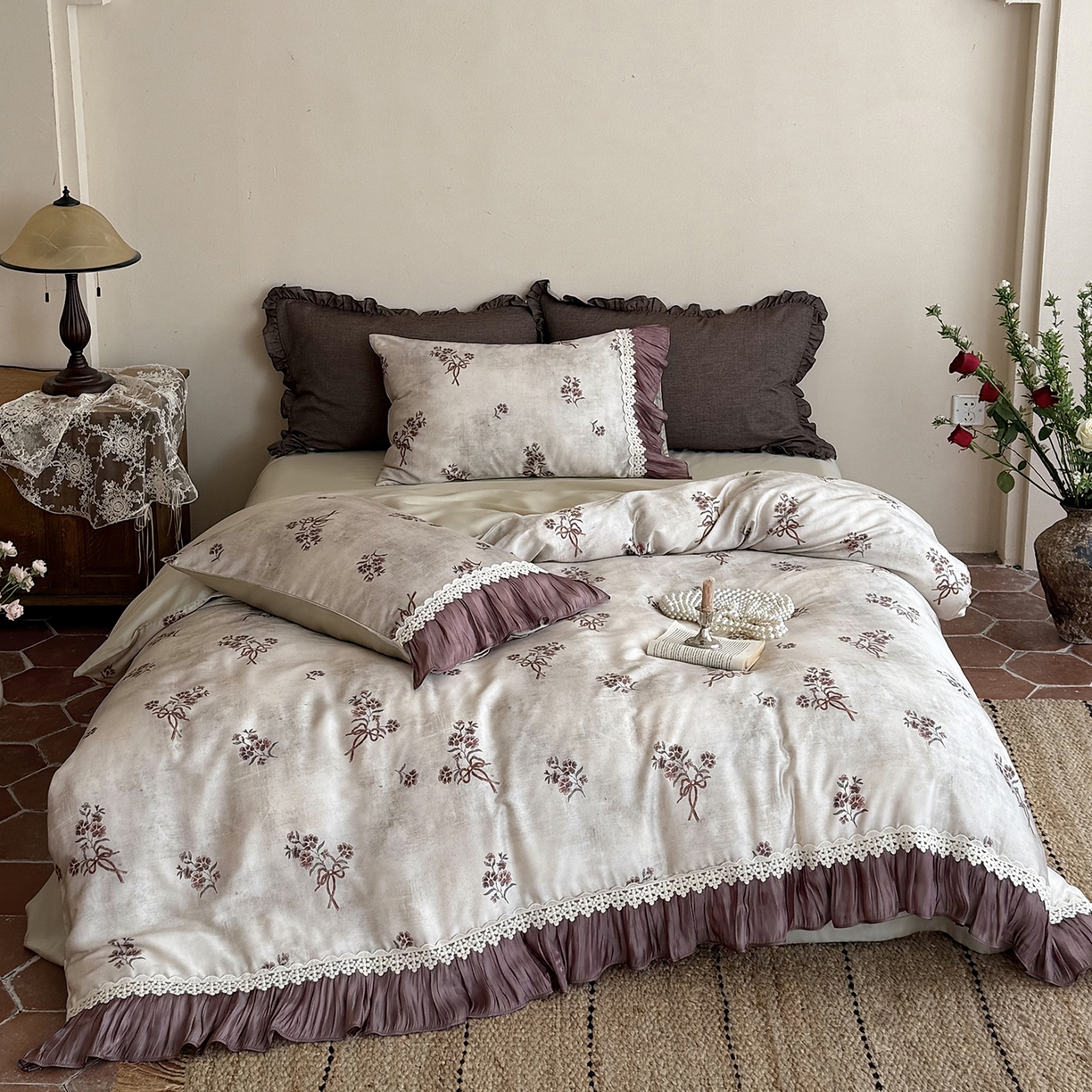 佳汐蓝家纺 2026新款60支兰精天丝四件套 奶霜可可