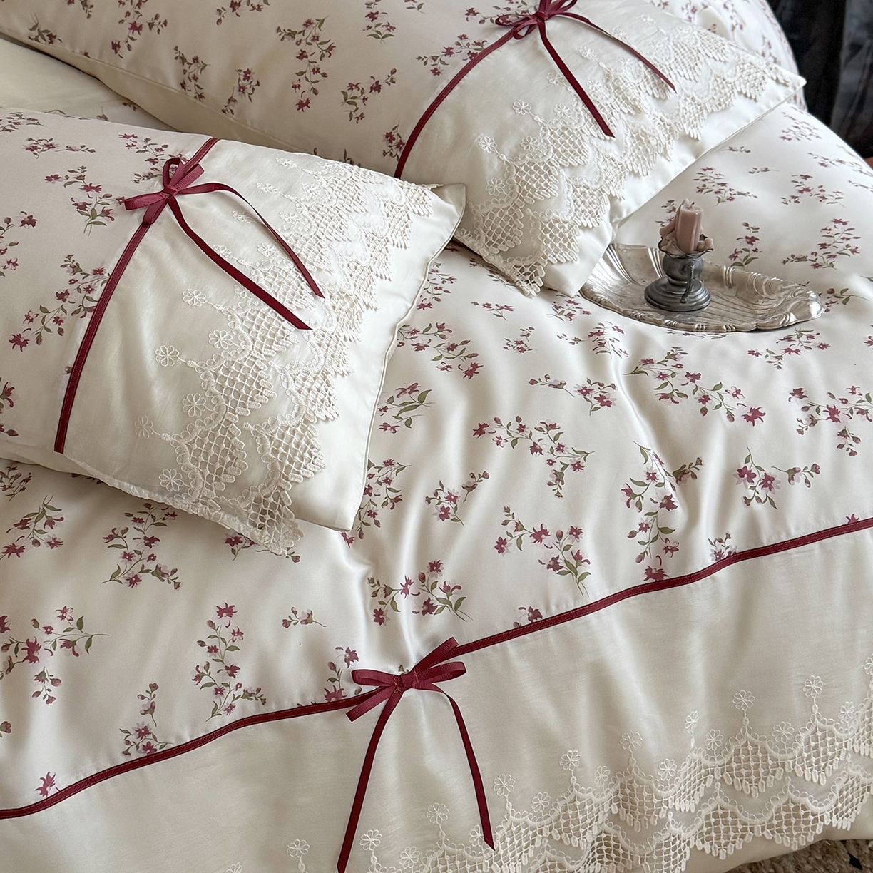 91家纺网 家纺一手货源 找家纺 佳汐蓝家纺 2026新款60支兰精天丝四件套 半糖