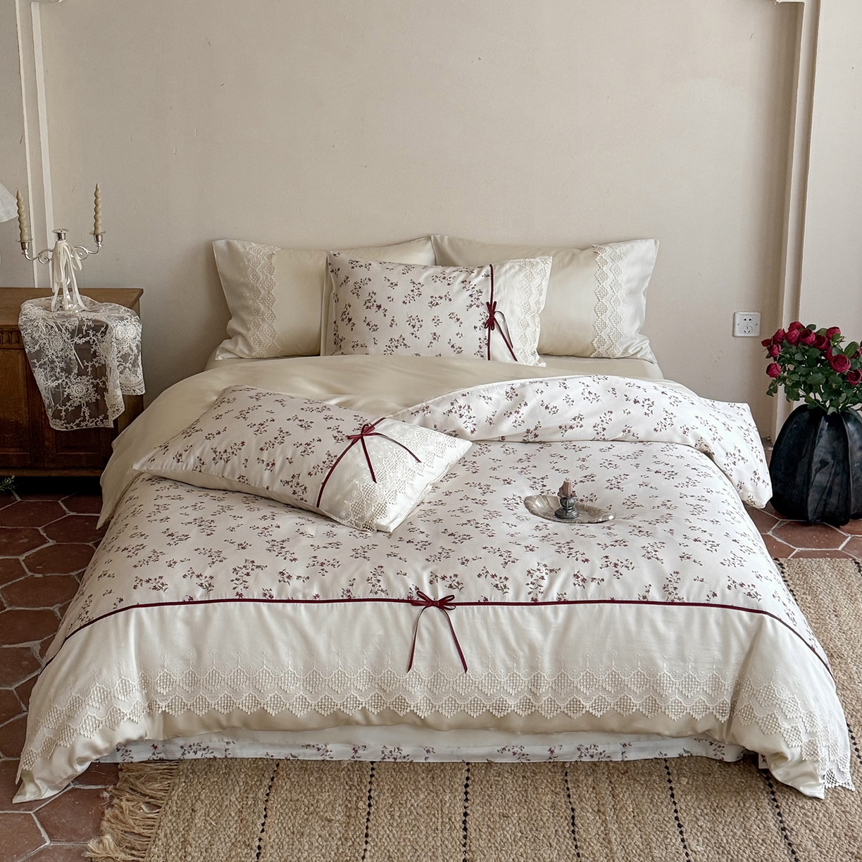 佳汐蓝家纺 2026新款60支兰精天丝四件套 半糖