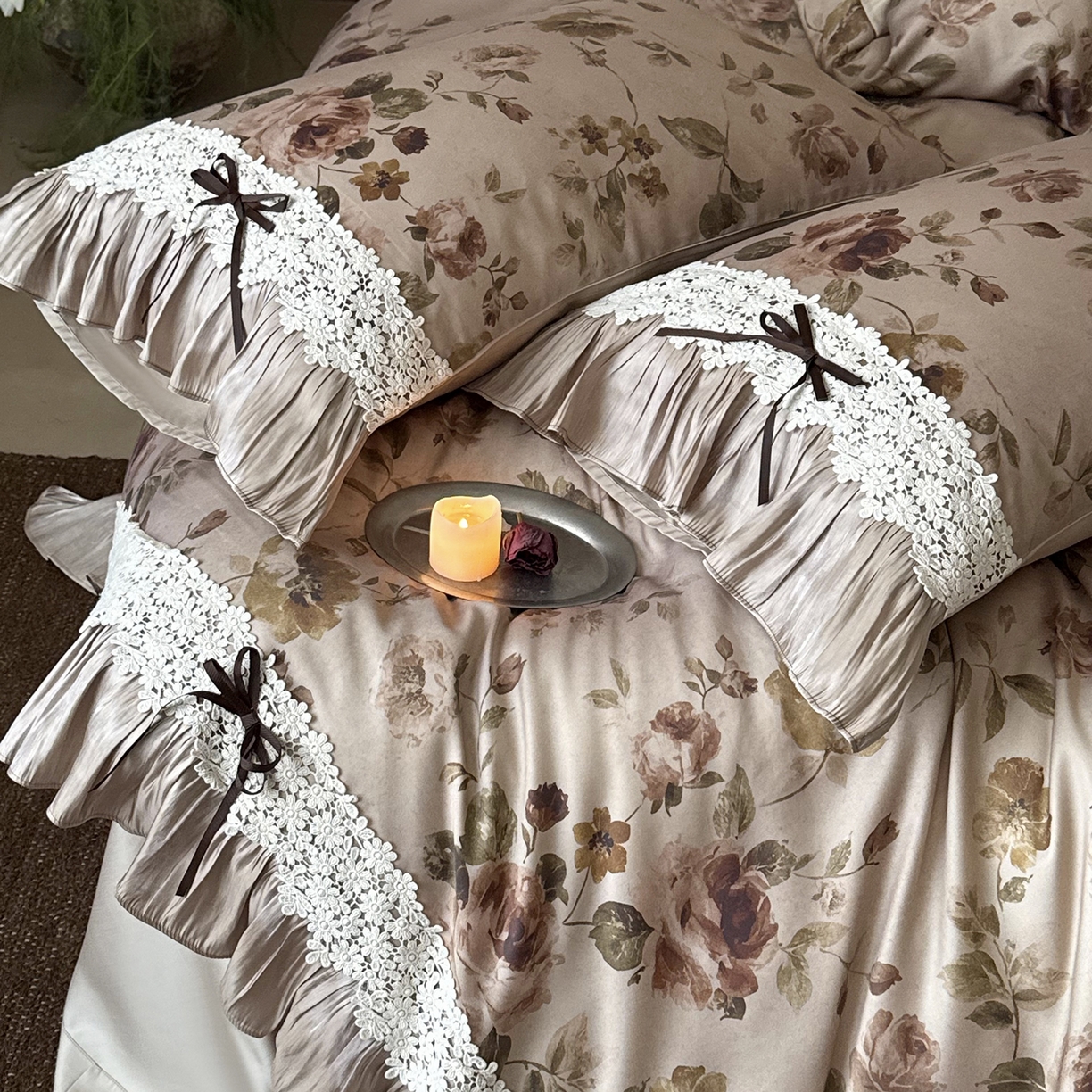 91家纺网 家纺一手货源 找家纺 佳汐蓝家纺 2026新款60支兰精天丝四件套 鸢尾