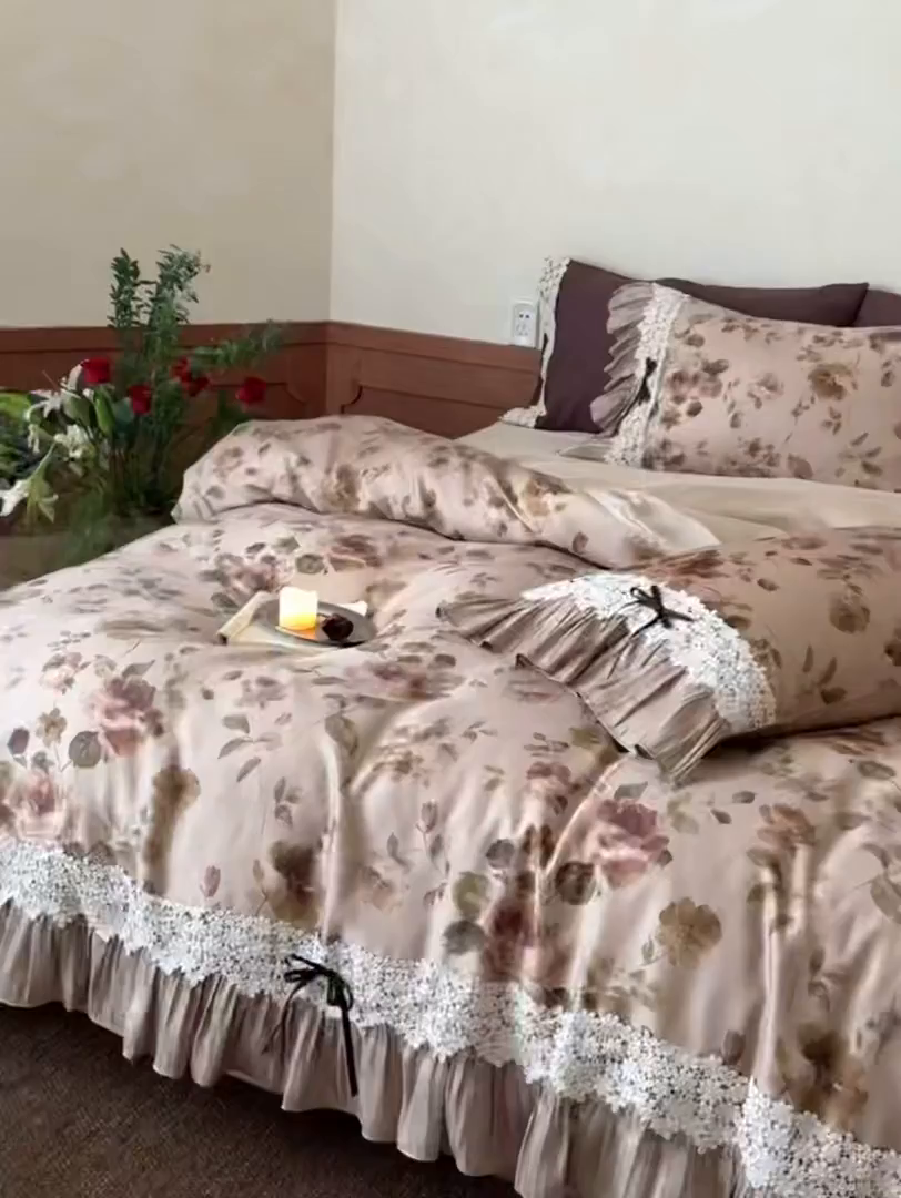 91家纺网 家纺一手货源 找家纺 佳汐蓝家纺 2026新款60支兰精天丝四件套 鸢尾