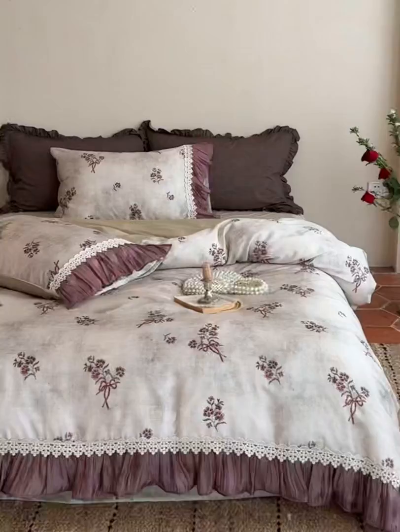 91家纺网 家纺一手货源 找家纺 佳汐蓝家纺 2026新款60支兰精天丝四件套 奶霜可可