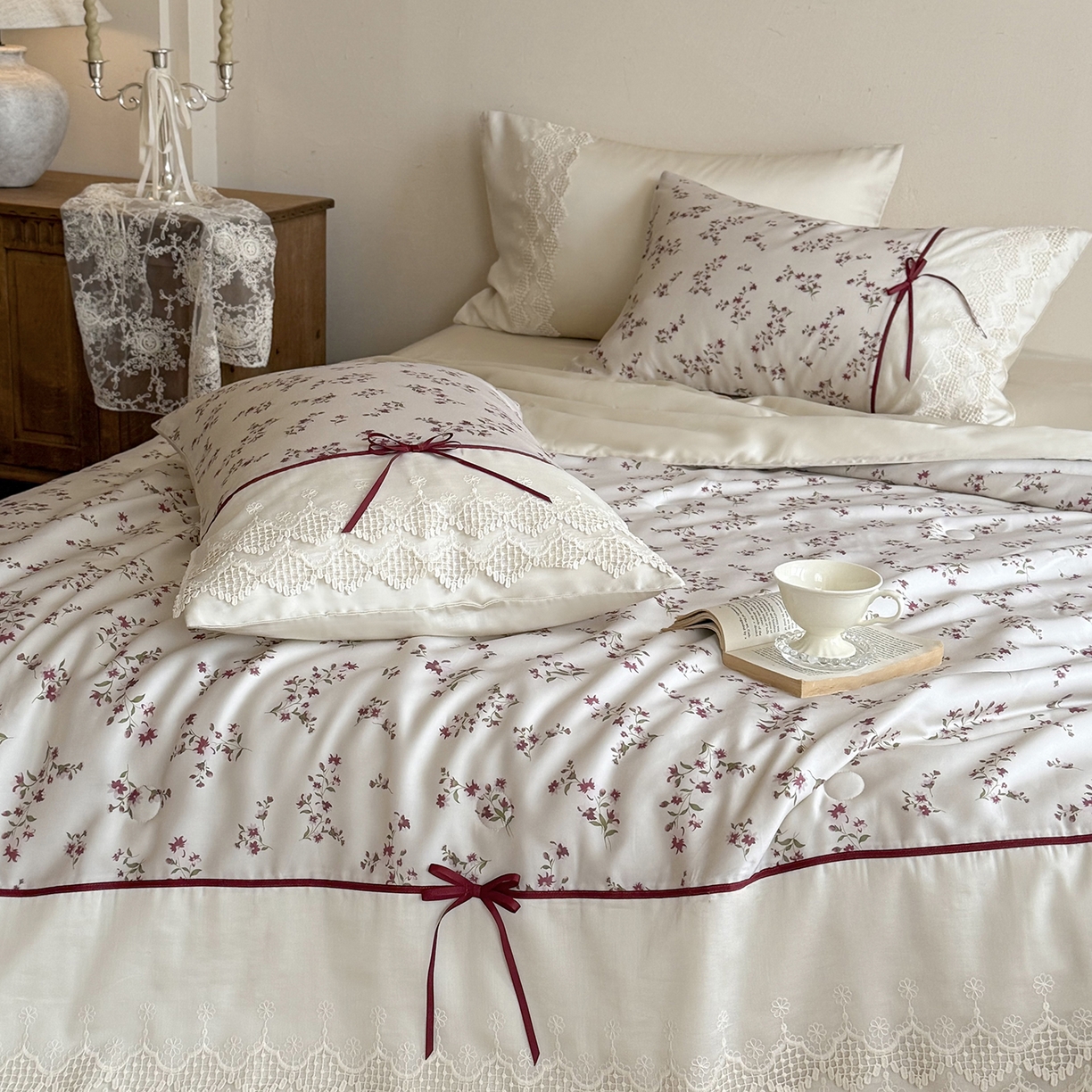 91家纺网 家纺一手货源 找家纺 佳汐蓝家纺 2026新款60支兰精天丝夏被四件套 鸢尾