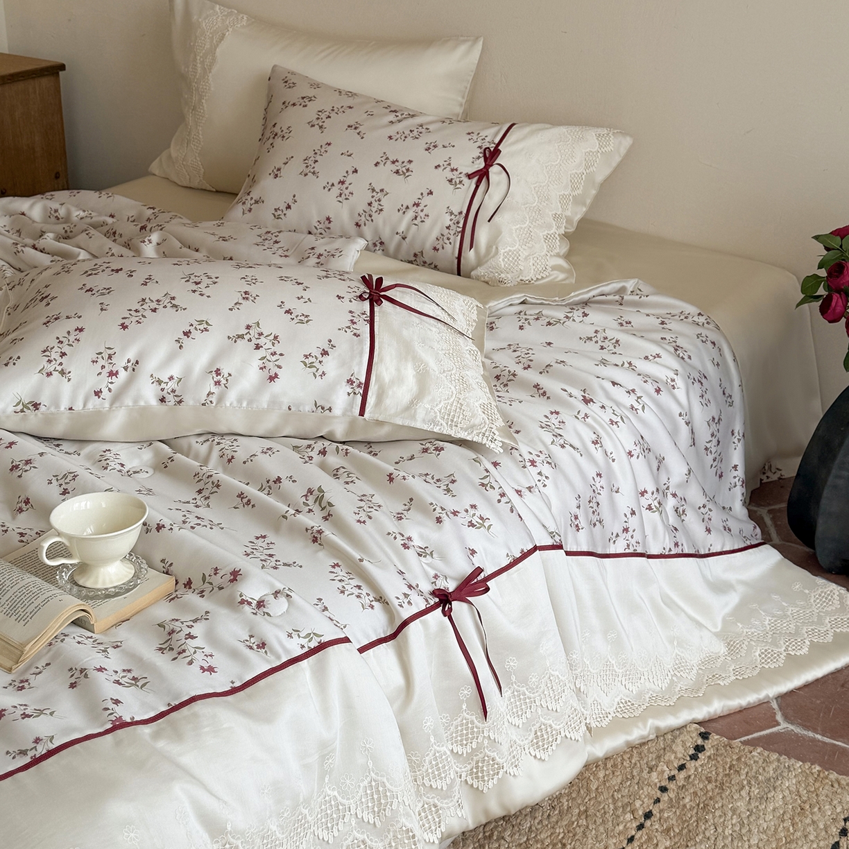 91家纺网 家纺一手货源 找家纺 佳汐蓝家纺 2026新款60支兰精天丝夏被四件套 鸢尾