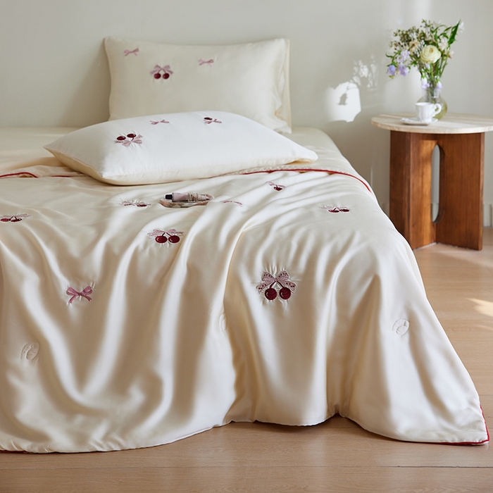 91家纺网 家纺一手货源 找家纺 （总）安莱生活 2026新款50莱赛尔天丝夏被夏凉被空调被四件套嵌绳款