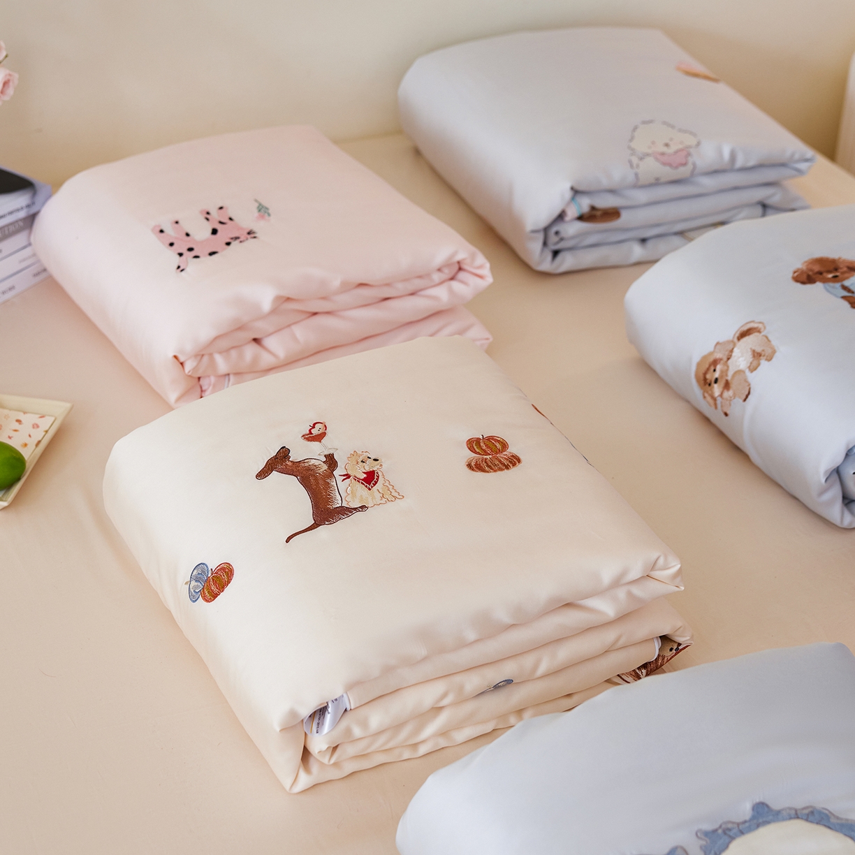 91家纺网 家纺一手货源 找家纺 安莱生活 2026新款50天丝大豆棉夏被空调被夏凉被萌宠甜夏系列 组合图仅供参考不可下单