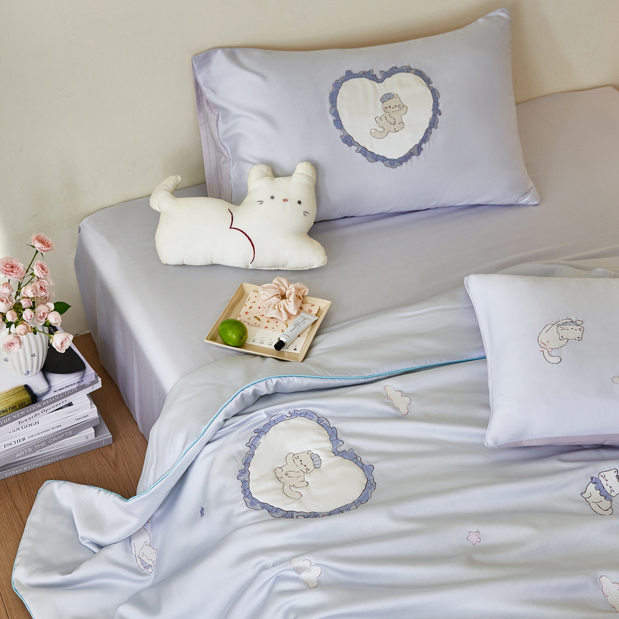 91家纺网 家纺一手货源 找家纺 安莱生活 2026新款50天丝大豆棉夏被空调被夏凉被萌宠甜夏系列 甜梦心愿