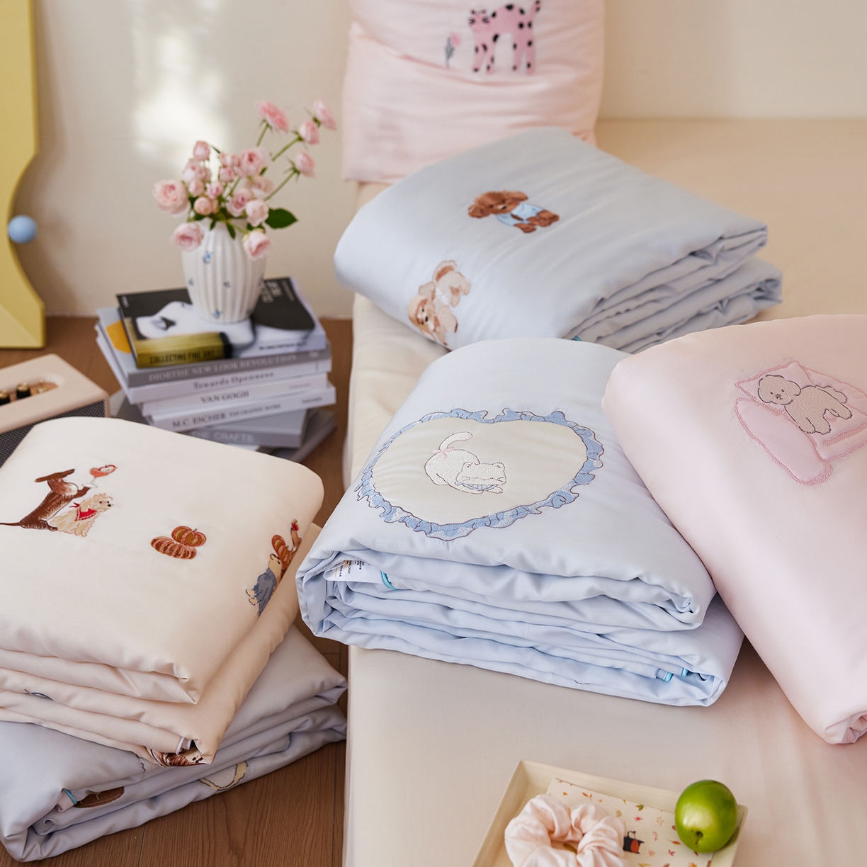 91家纺网 家纺一手货源 找家纺 安莱生活 2026新款50天丝大豆棉夏被空调被夏凉被萌宠甜夏系列 组合图仅供参考不可下单