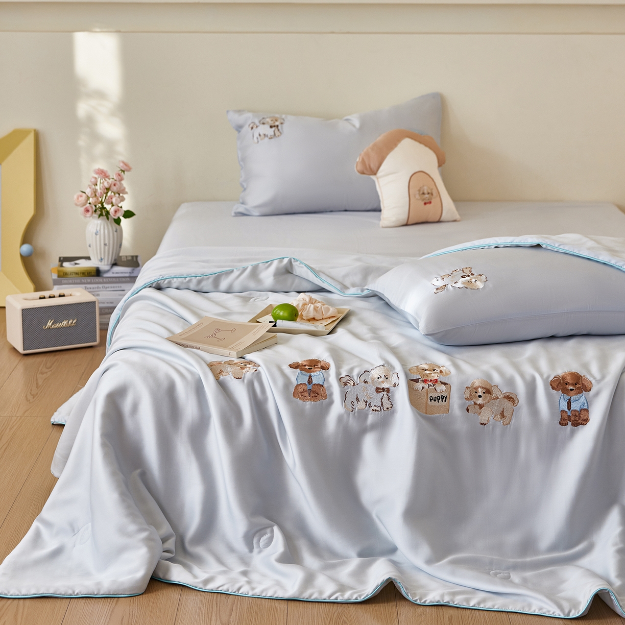 安莱生活 2026新款50天丝大豆棉夏被空调被夏凉被萌宠甜夏系列 奶汪派对