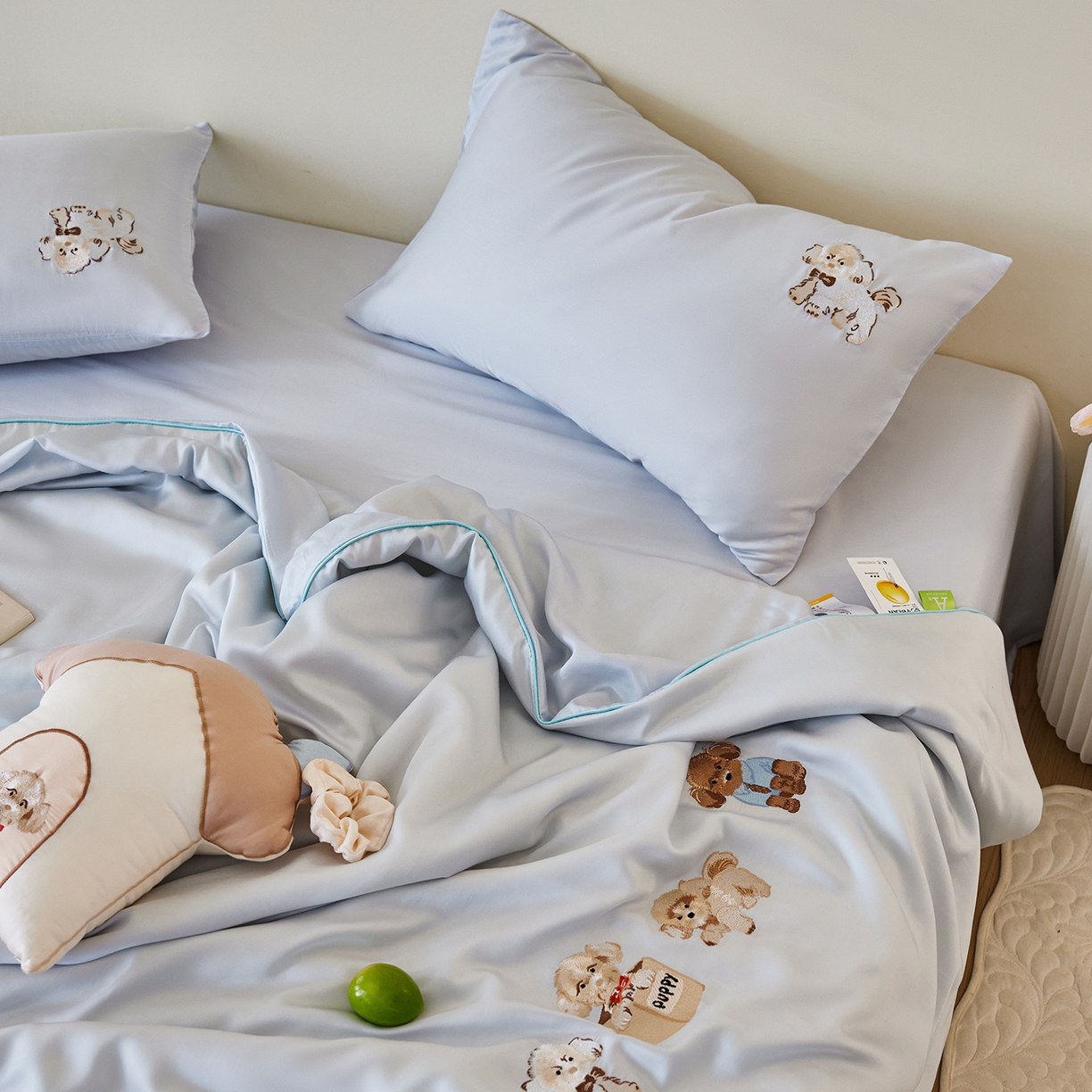 91家纺网 家纺一手货源 找家纺 安莱生活 2026新款50天丝大豆棉夏被空调被夏凉被萌宠甜夏系列 奶汪派对