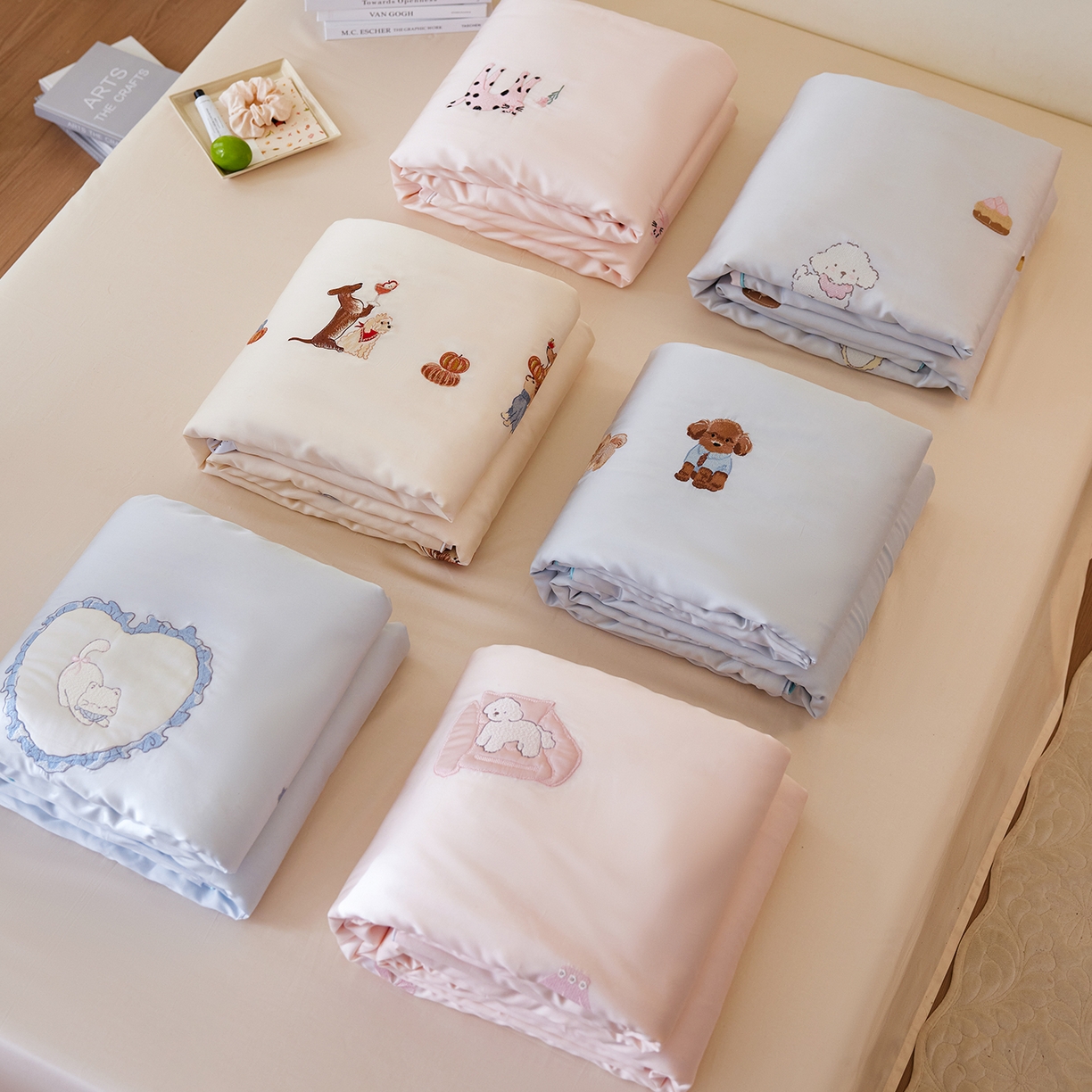 91家纺网 家纺一手货源 找家纺 安莱生活 2026新款50天丝大豆棉夏被空调被夏凉被萌宠甜夏系列 组合图仅供参考不可下单