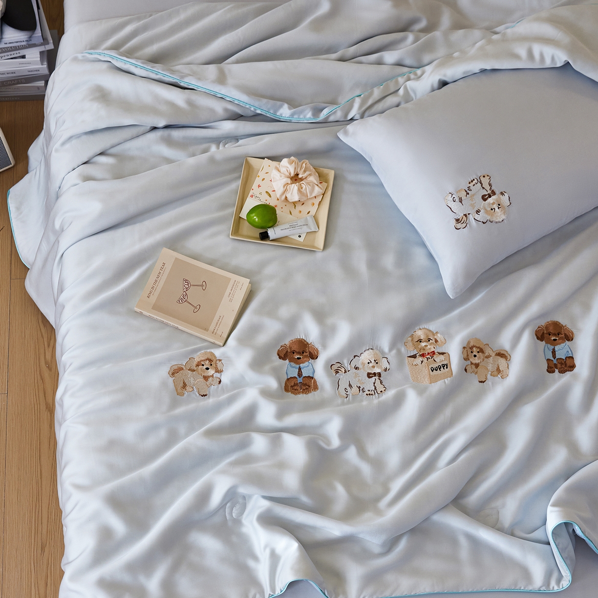 91家纺网 家纺一手货源 找家纺 安莱生活 2026新款50天丝大豆棉夏被空调被夏凉被萌宠甜夏系列 奶汪派对