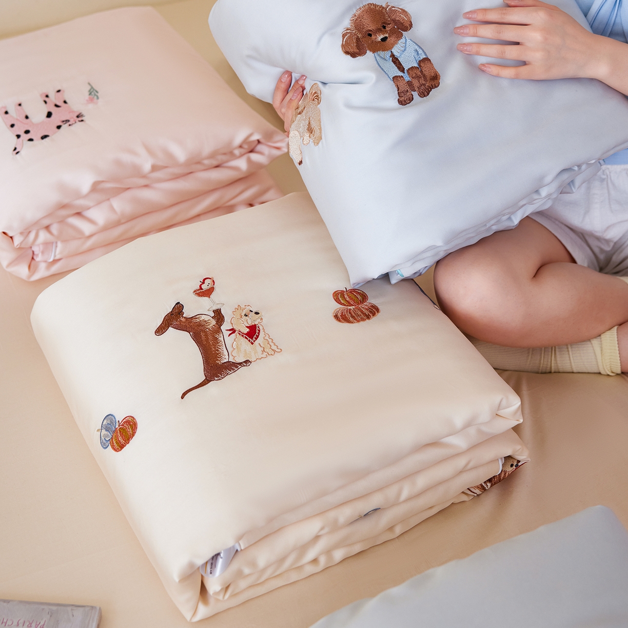 91家纺网 家纺一手货源 找家纺 安莱生活 2026新款50天丝大豆棉夏被空调被夏凉被萌宠甜夏系列 组合图仅供参考不可下单