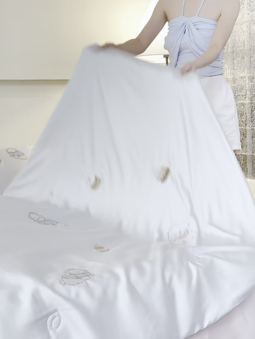 91家纺网 家纺一手货源 找家纺 安莱生活 2026新款50天丝大豆棉夏被空调被夏凉被萌宠甜夏系列 蓝汪浅夏