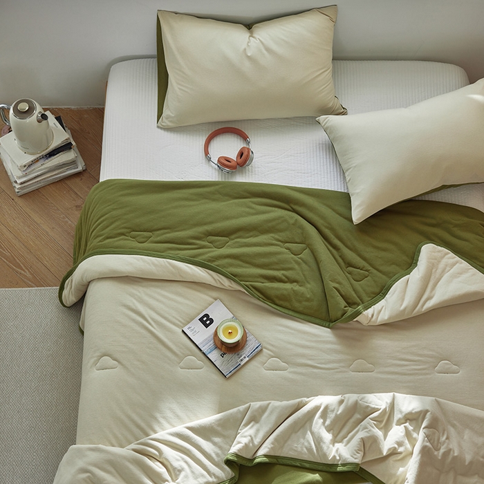 91家纺网 家纺一手货源 找家纺 （总）安莱生活 2026新款全棉云感针织棉双拼夏被空调被夏凉被