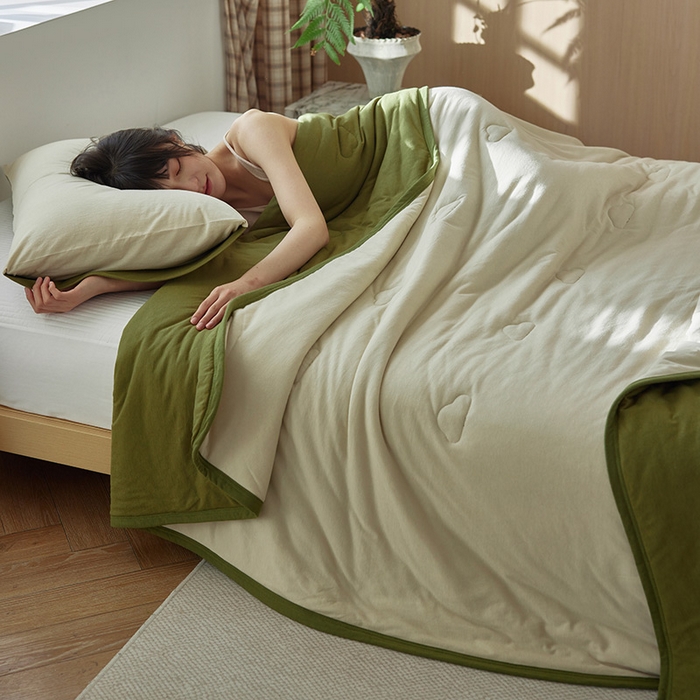 91家纺网 家纺一手货源 找家纺 （总）安莱生活 2026新款全棉云感针织棉双拼夏被空调被夏凉被