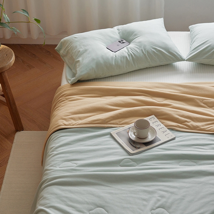 91家纺网 家纺一手货源 找家纺 （总）安莱生活 2026新款全棉云感针织棉双拼夏被空调被夏凉被