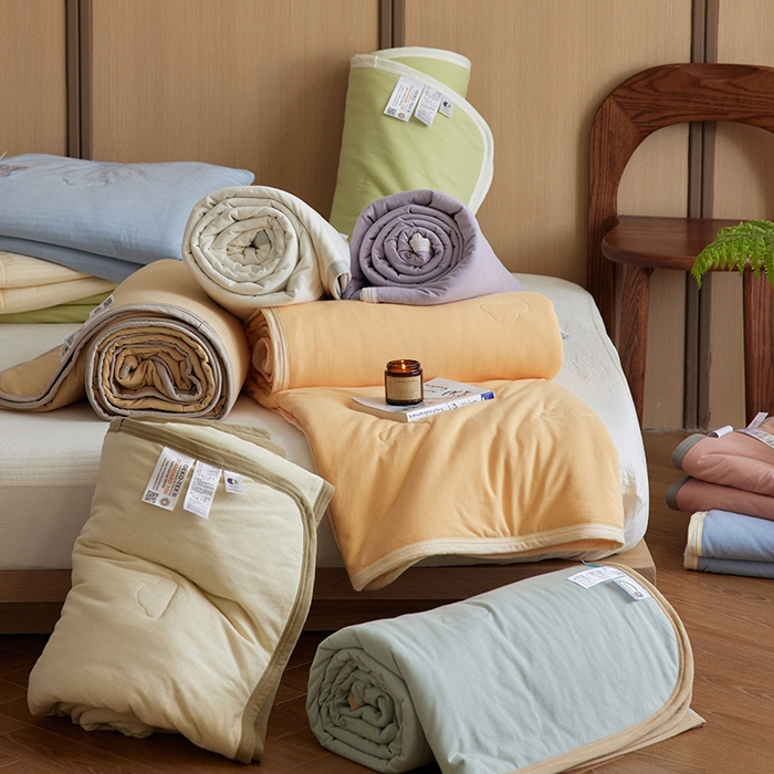 91家纺网 家纺一手货源 找家纺 （总）安莱生活 2026新款全棉云感针织棉双拼夏被空调被夏凉被