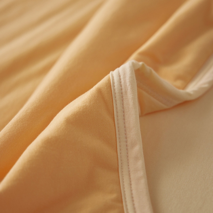 91家纺网 家纺一手货源 找家纺 安莱生活 2026新款全棉云感针织棉双拼夏被空调被夏凉被 奶油橘双拼