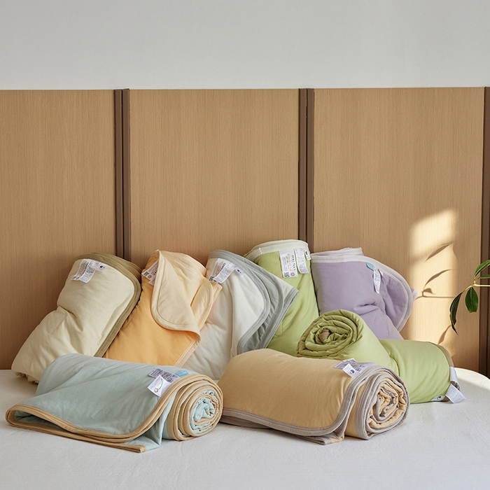 91家纺网 家纺一手货源 找家纺 安莱生活 2026新款全棉云感针织棉双拼夏被空调被夏凉被 组合图仅供参考不可下单