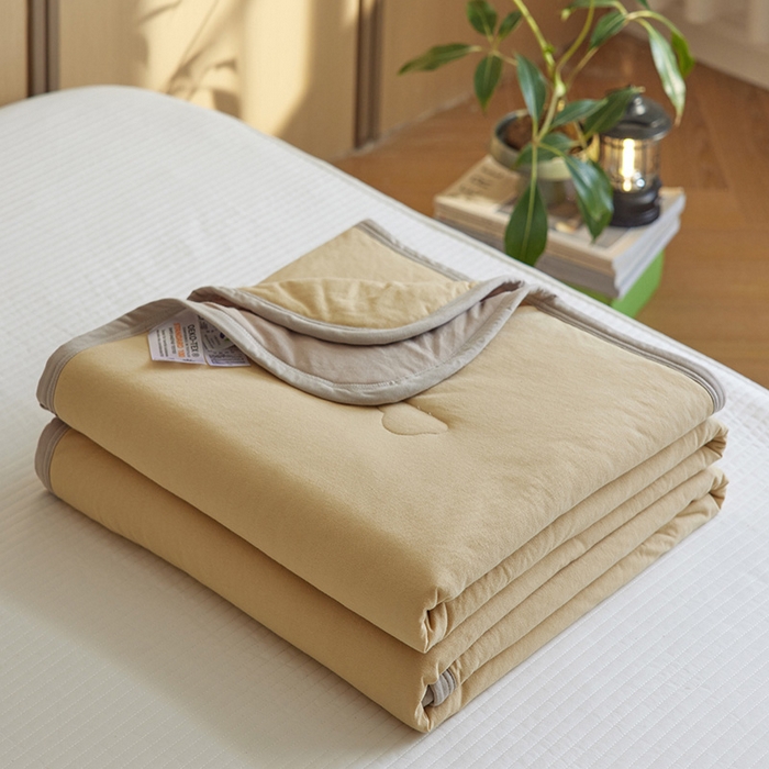 91家纺网 家纺一手货源 找家纺 安莱生活 2026新款全棉云感针织棉双拼夏被空调被夏凉被 组合图仅供参考不可下单