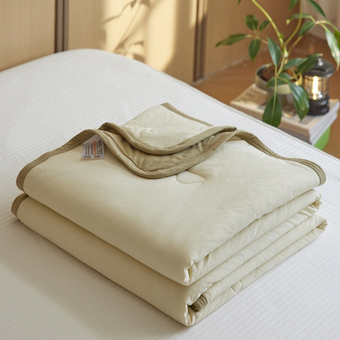 91家纺网 家纺一手货源 找家纺 安莱生活 2026新款全棉云感针织棉双拼夏被空调被夏凉被 组合图仅供参考不可下单