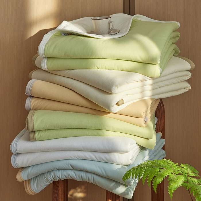 91家纺网 家纺一手货源 找家纺 安莱生活 2026新款全棉云感针织棉双拼夏被空调被夏凉被 组合图仅供参考不可下单