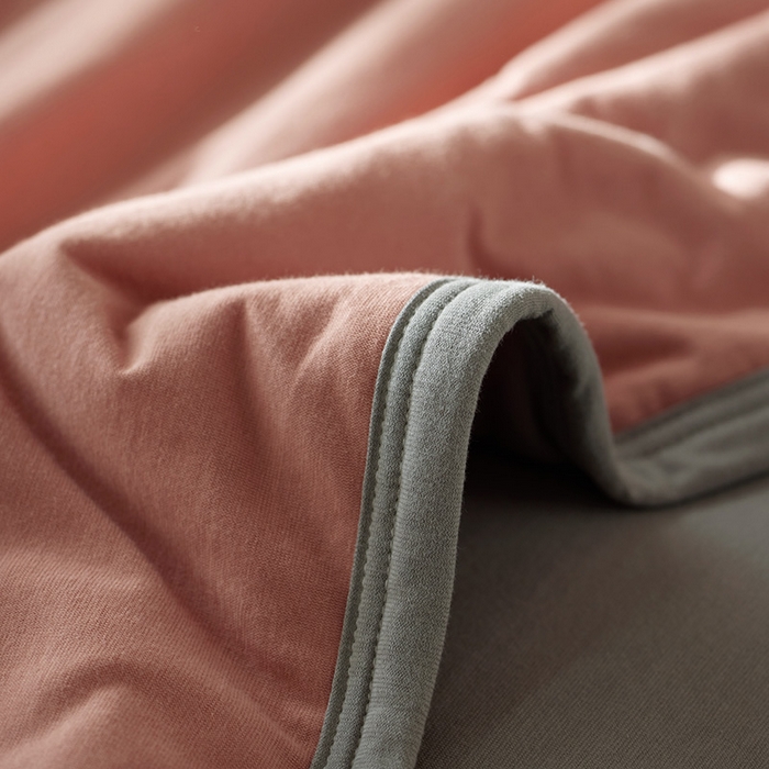 91家纺网 家纺一手货源 找家纺 安莱生活 2026新款全棉云感针织棉双拼夏被空调被夏凉被 黛莎双拼