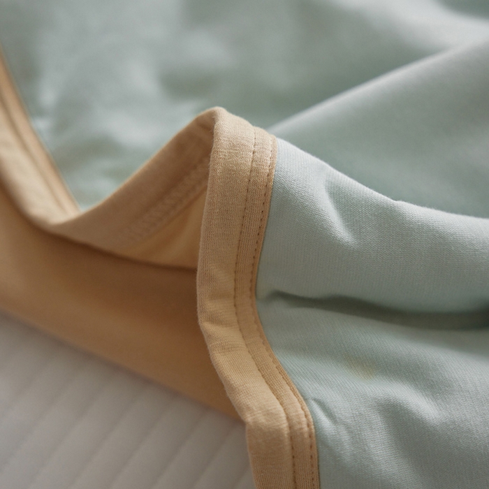 91家纺网 家纺一手货源 找家纺 安莱生活 2026新款全棉云感针织棉双拼夏被空调被夏凉被 奶豆绿双拼