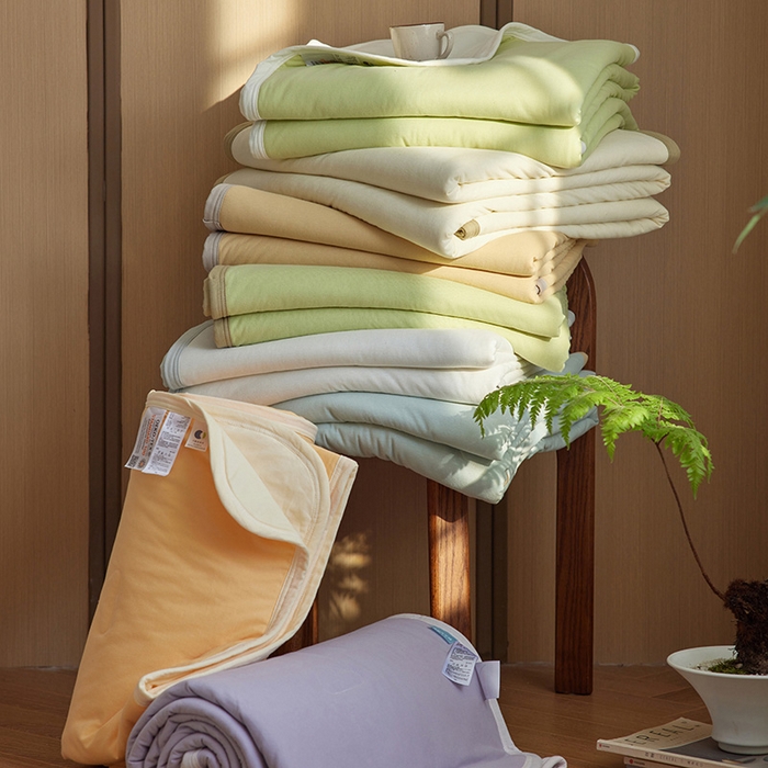 91家纺网 家纺一手货源 找家纺 安莱生活 2026新款全棉云感针织棉双拼夏被空调被夏凉被 组合图仅供参考不可下单